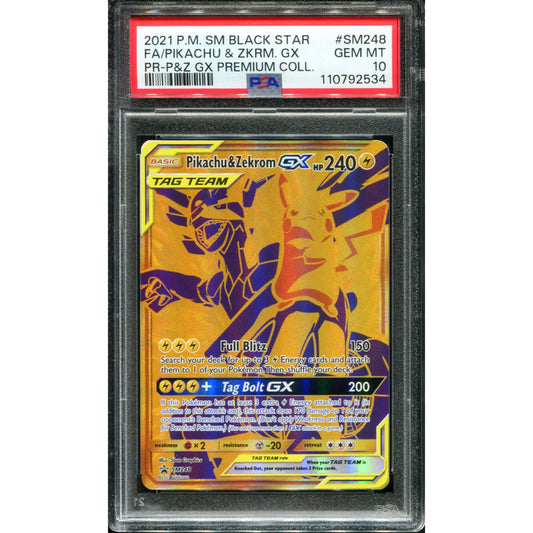 POKEMON TCG - PIKACHU & ZEKROM GX 248 POKEMON PSA 10 PREMIUM COLLECTION