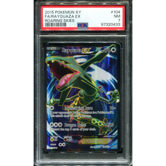 POKEMON TCG - RAYQUAZA EX 104/108 POKEMON PSA 7 ROARING SKIES FULL ART
