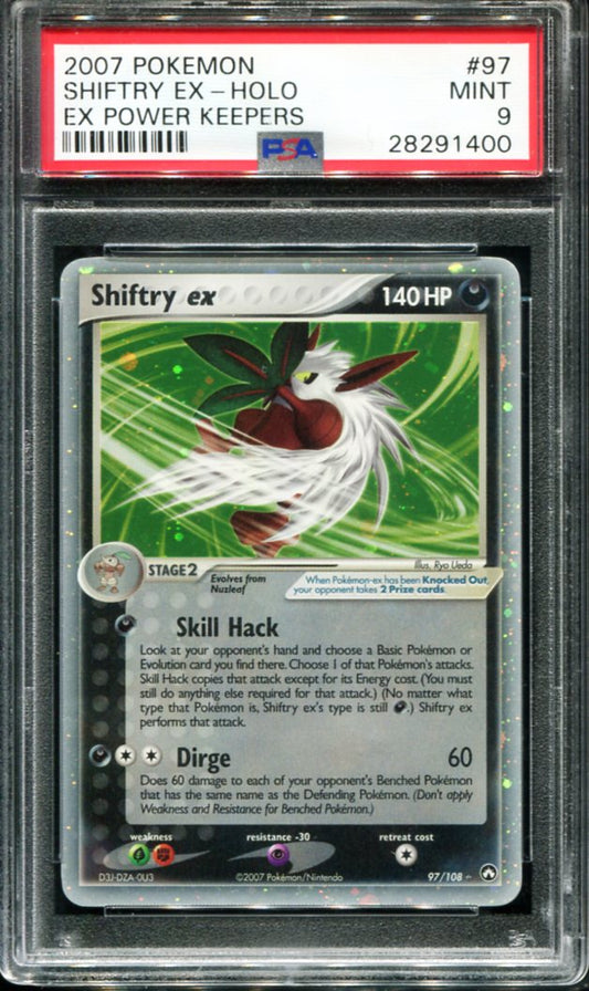 POKEMON TCG - SHIFTRY EX 97/108 PSA 9 EX POWER KEEPERS HOLO RARE