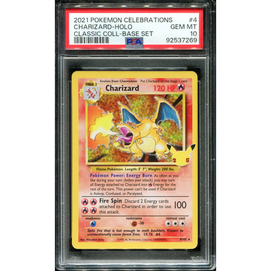 POKEMON TCG - CHARIZARD 4/102 POKEMON PSA 10 CELEBRATIONS CLASSIC COLLECTION