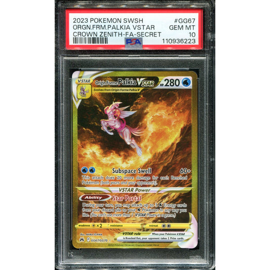 POKEMON TCG - ORIGIN FORME PALKIA VSTAR GG67/GG70 POKEMON PSA 10 CROWN ZENITH SECRET RARE