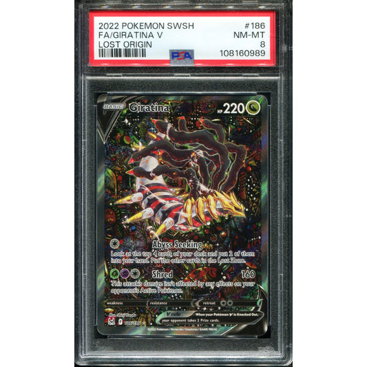 POKEMON TCG - GIRATINA V 186/196 POKEMON PSA 8 LOST ORIGIN FULL ART