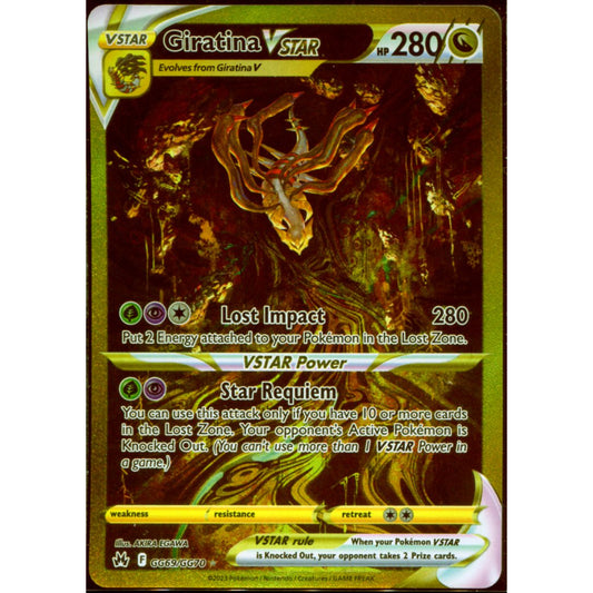 POKEMON TCG - GIRATINA VMAX GG69/GG70 CROWN ZENITH GOLD RARE