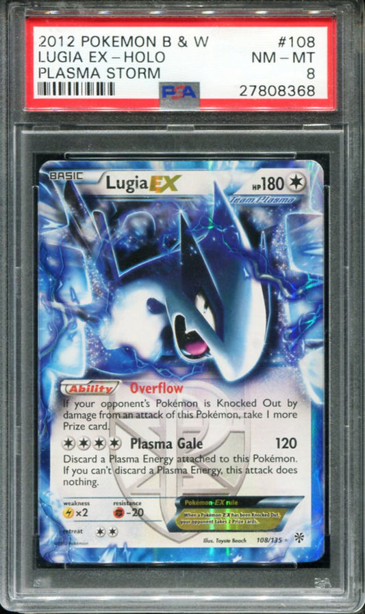 POKEMON TCG - LUGIA EX 108/135 PSA 8 PLASMA STORM ULTRA RARE