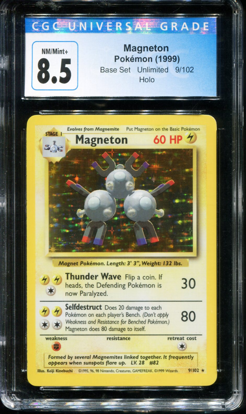 POKEMON TCG - MAGNETON 9/102 CGC 8.5 BASE SET HOLO RARE