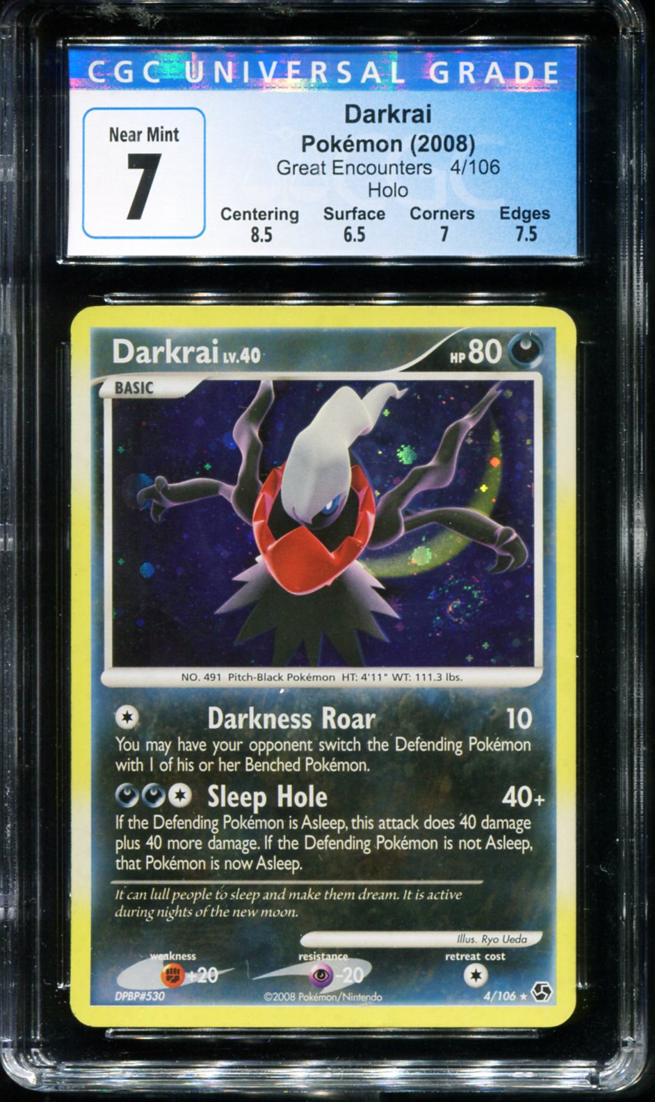 POKEMON TCG - DARKRAI 4/106 CGC 7 GREAT ENCOUNTERS HOLO