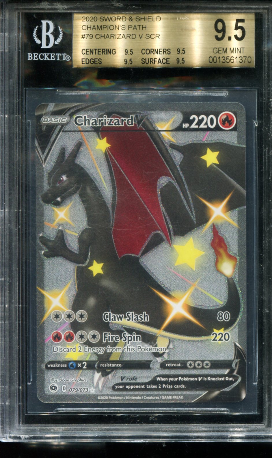 POKEMON TCG - CHARIZARD V 079/073 BGS 9.5 CHAMPIONS PATH SECRET RARE
