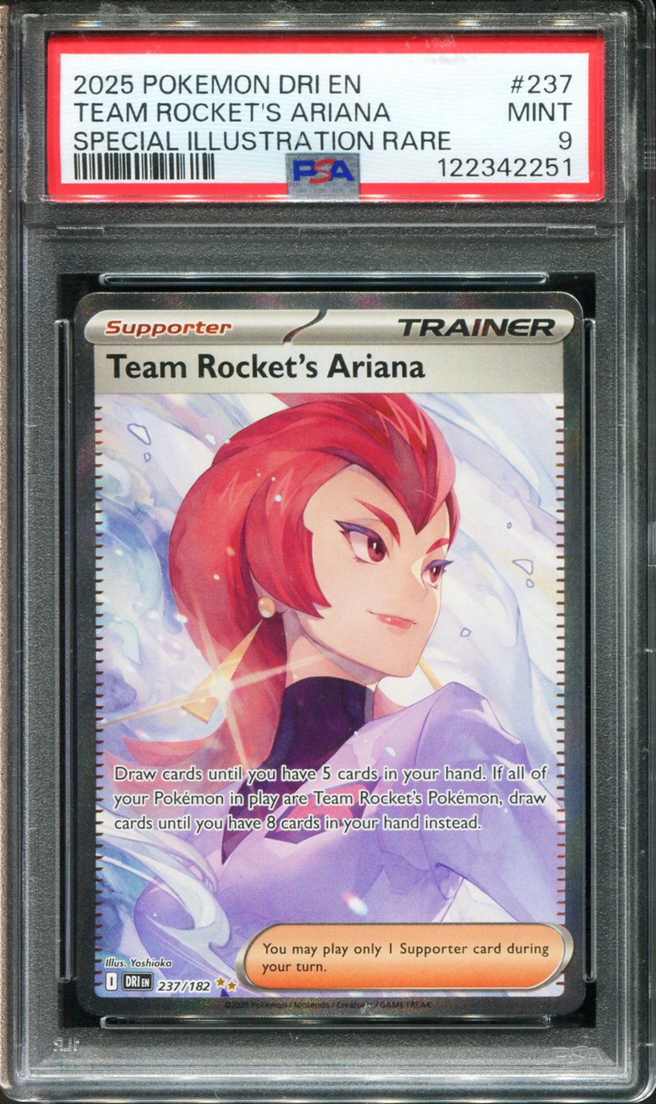 POKEMON TCG - TEAM ROCKET'S ARIANA 237/182 PSA 9 DESTINED RIVALS SPECIAL ILLUSTRATION RARE