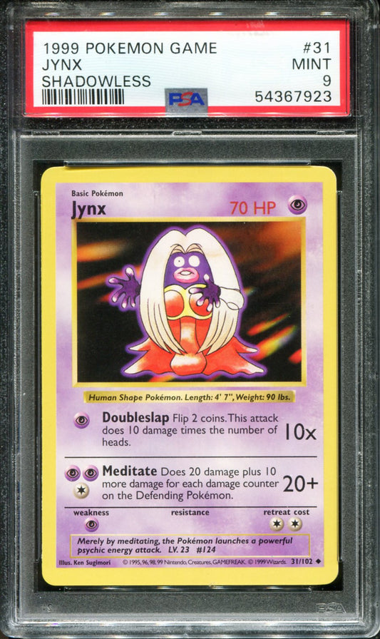 POKEMON TCG - JYNX 31/102 PSA 9 BASE SET SHADOWLESS