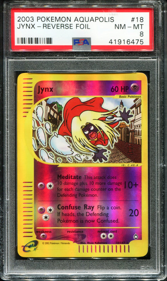POKEMON TCG - JYNX 18/147 PSA 8 AQUAPOLIS REVERSE HOLO