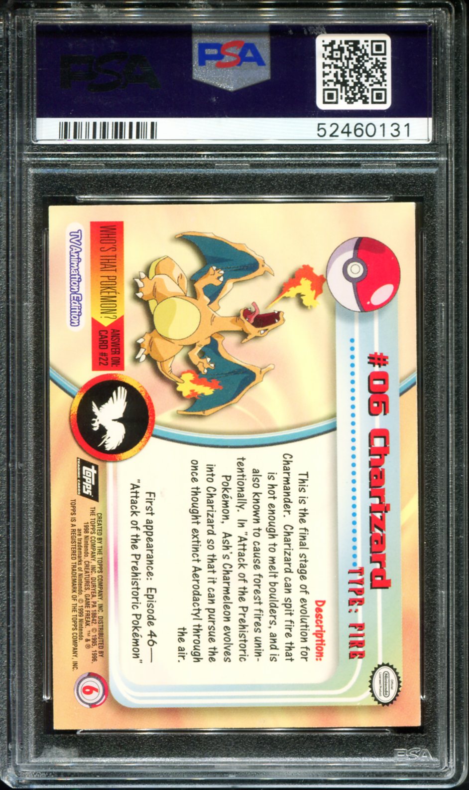 POKEMON TCG - CHARIZARD 6 PSA 7 POKEMON T.V.