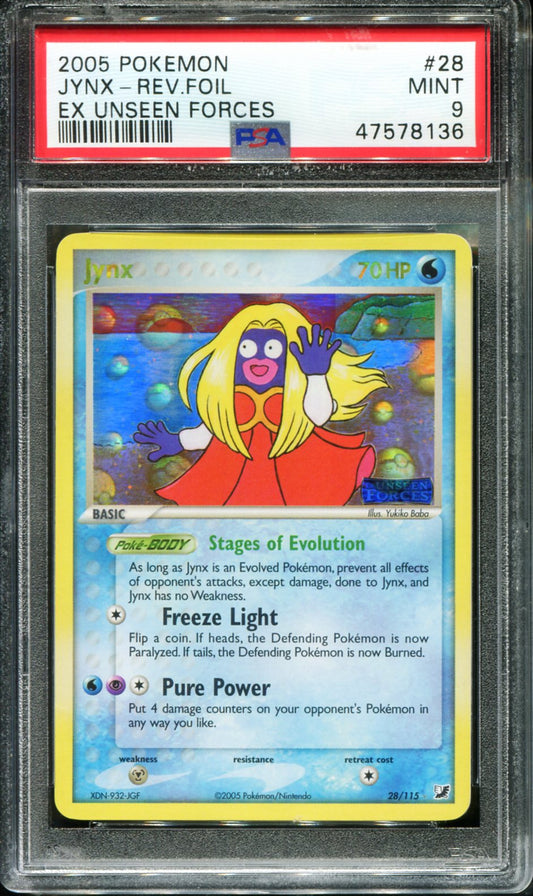 POKEMON TCG - JYNX 28/115 PSA 9 EX UNSEEN FORCES REVERSE HOLO