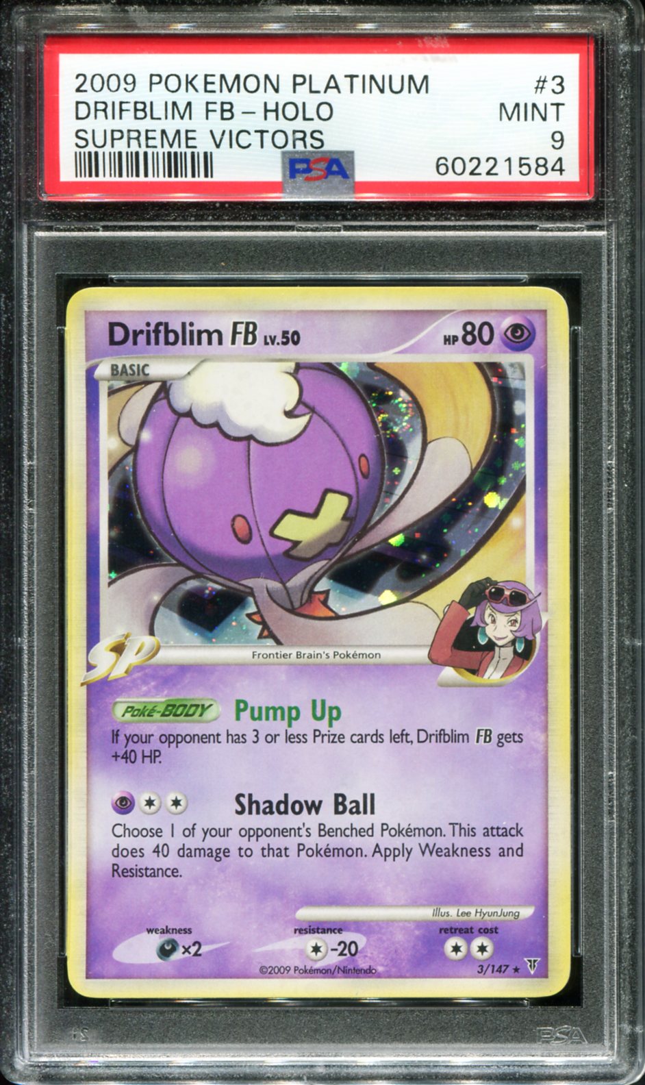 POKEMON TCG - DRIFBLIM 3/147 PSA 9 SUPREME VICTORS HOLO RARE