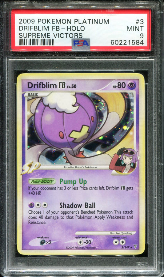 POKEMON TCG - DRIFBLIM 3/147 PSA 9 SUPREME VICTORS HOLO RARE