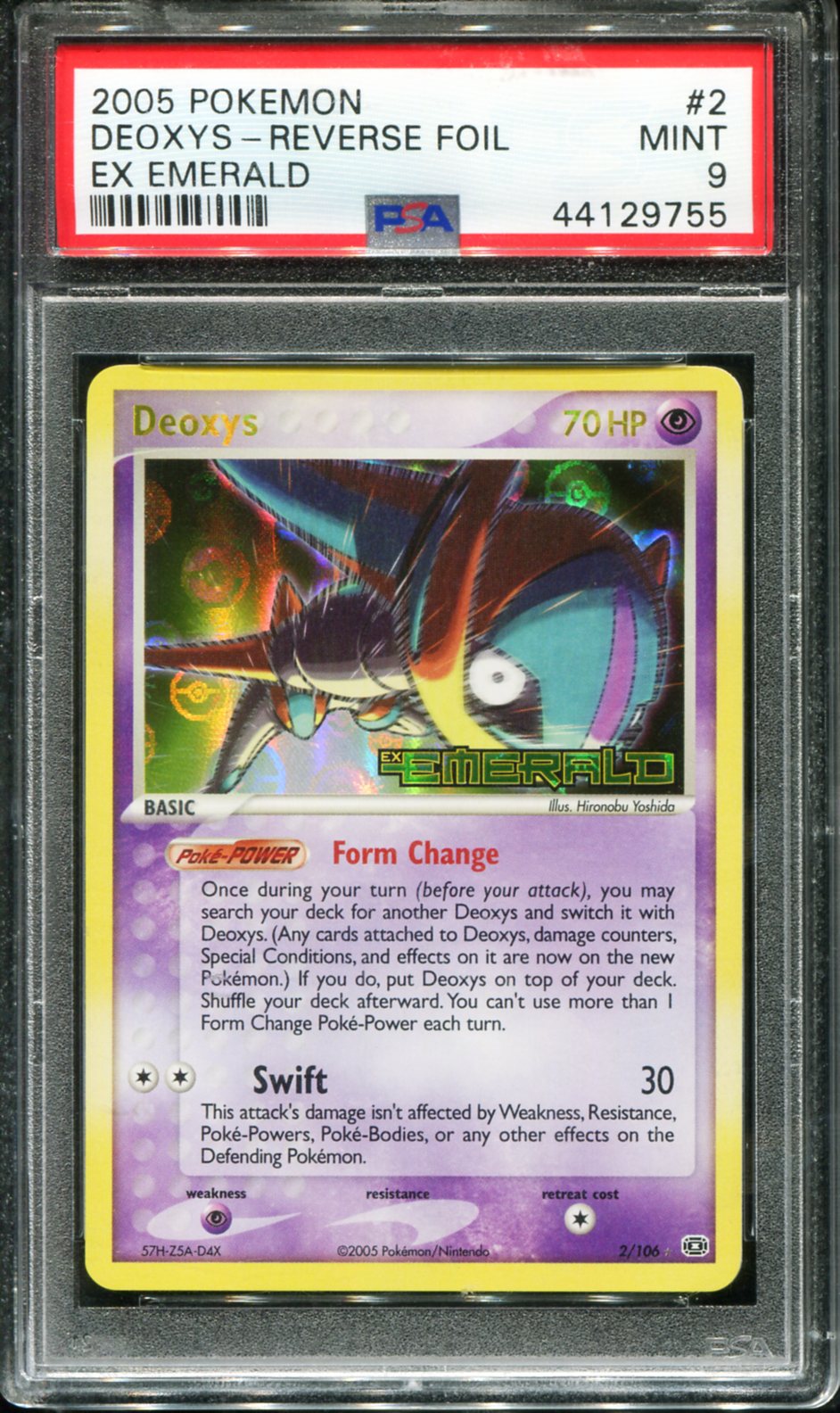POKEMON TCG - DEOXYS 2/106 PSA 9 EX EMERALD REVERSE HOLO