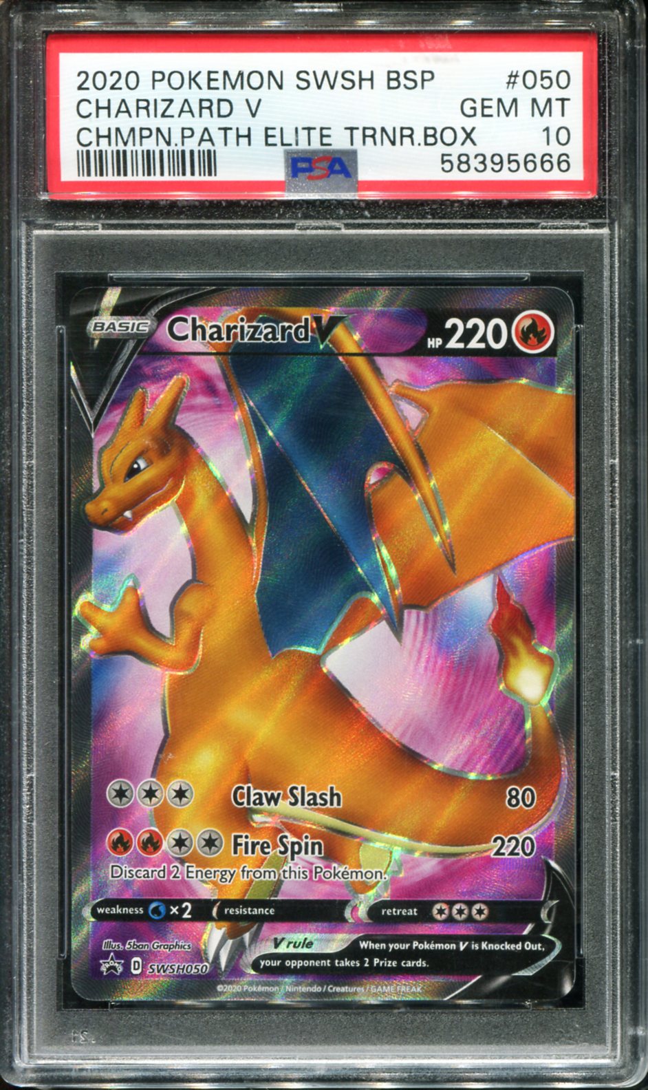 POKEMON TCG - CHARIZARD SWSH050 PSA 10 CHAMPIONS PATH PROMO