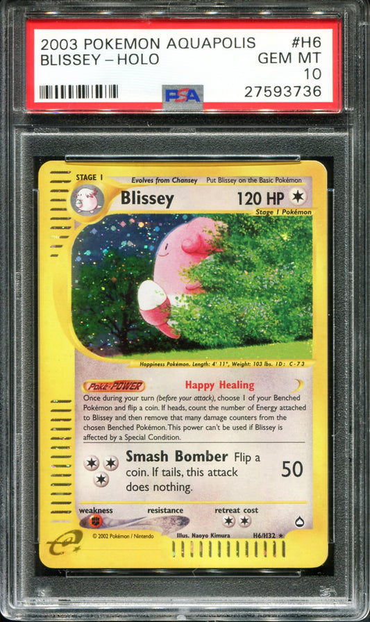 POKEMON TCG - BLISSEY H6/H32 POKEMON PSA 10 AQUAPOLIS HOLO