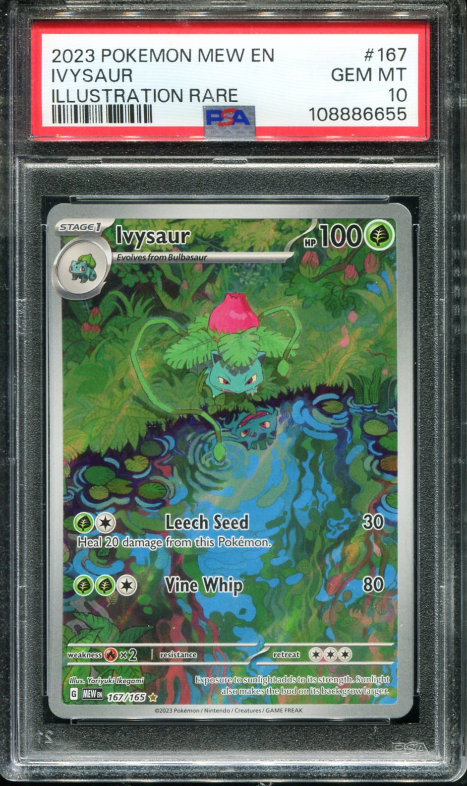 POKEMON TCG - IVYSAUR 167/165 POKEMON PSA 10 151 ILLUSTRATION RARE