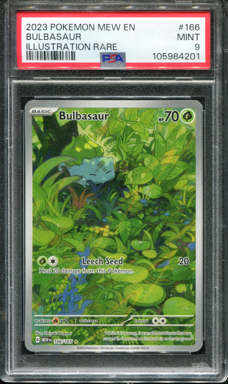 POKEMON TCG - BULBASAUR 166/165 POKEMON PSA 9 151 ILLUSTRATION RARE