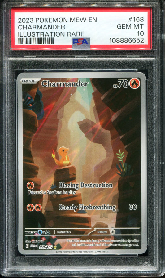POKEMON TCG - CHARMANDER 168/165 POKEMON PSA 10 151 ILLUSTRATION RARE
