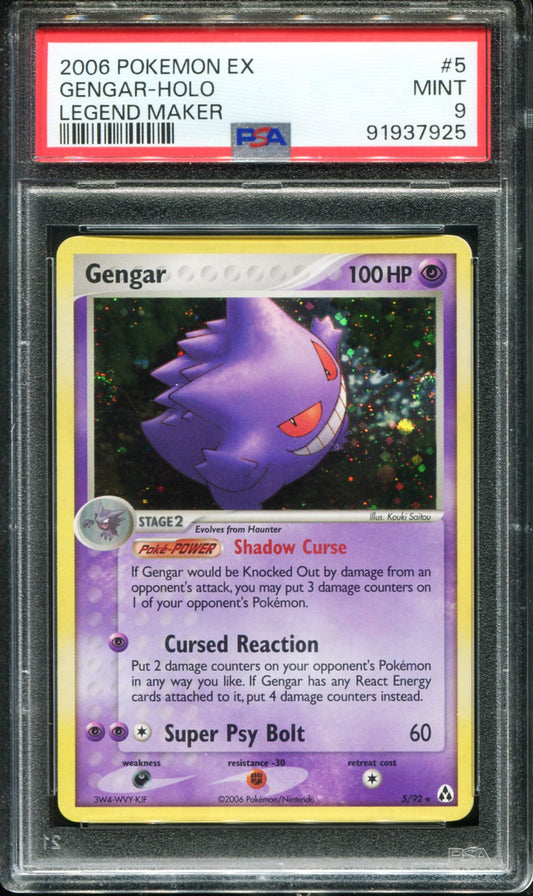 POKEMON TCG - GENGAR 5/92 POKEMON PSA 9 LEGEND MAKER HOLO RARE