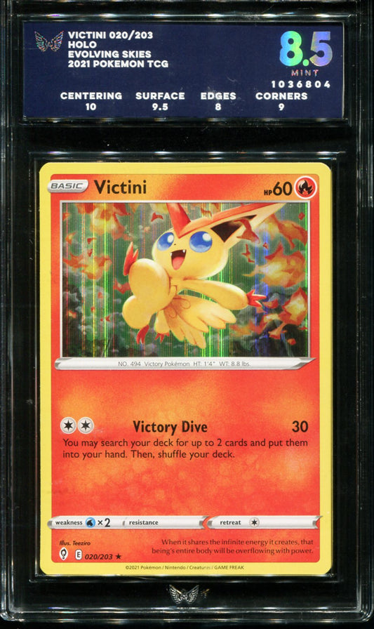 VICTINI 020/203 ARK 8.5 POKEMON EVOLVING SKIES HOLO RARE