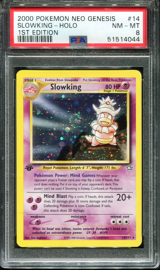 SLOWKING HOLO 14/111 PSA 8 NEO GENESIS 1ST EDITION POKEMON