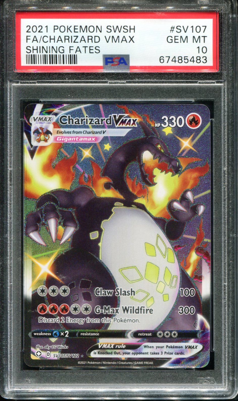 CHARIZARD VMAX SV107/072 PSA 10 SHINING FATES POKEMON