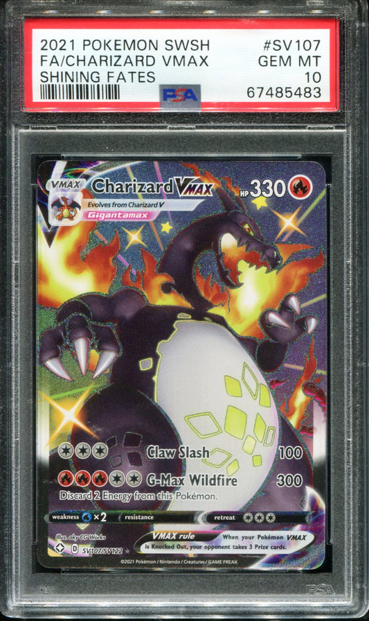 CHARIZARD VMAX SV107/072 PSA 10 SHINING FATES POKEMON