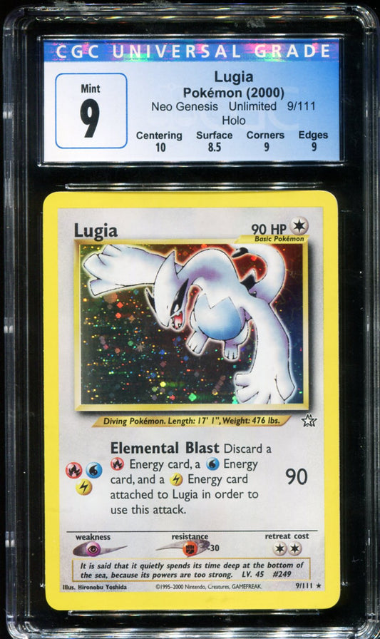 POKEMON TCG - LUGIA 9/111 POKEMON CGC 9 NEO GENESIS UNLIMITED HOLO