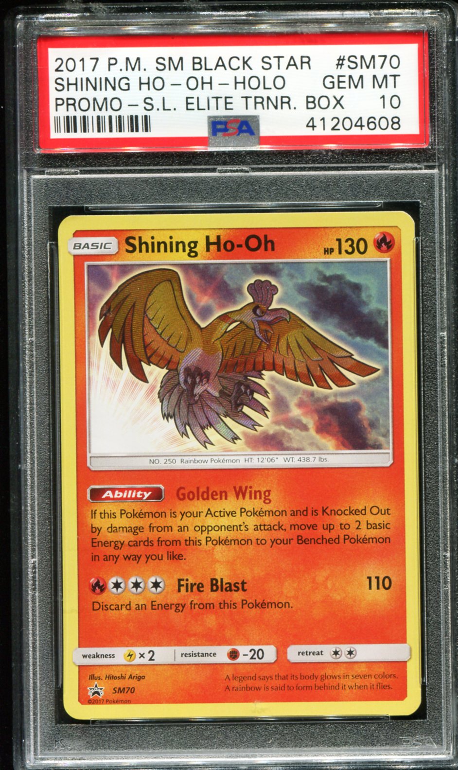 POKEMON TCG - SHINING HO-OH SM70 POKEMON PSA 10 ETB PROMO