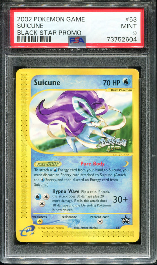 SUICUNE 53 PSA 9 BLACK STAR GAME PROMO POKEMON