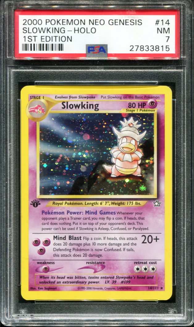 POKEMON TCG - SLOWKING 14/111 POKEMON PSA 7 NEO GENESIS HOLO RARE FIRST EDITION