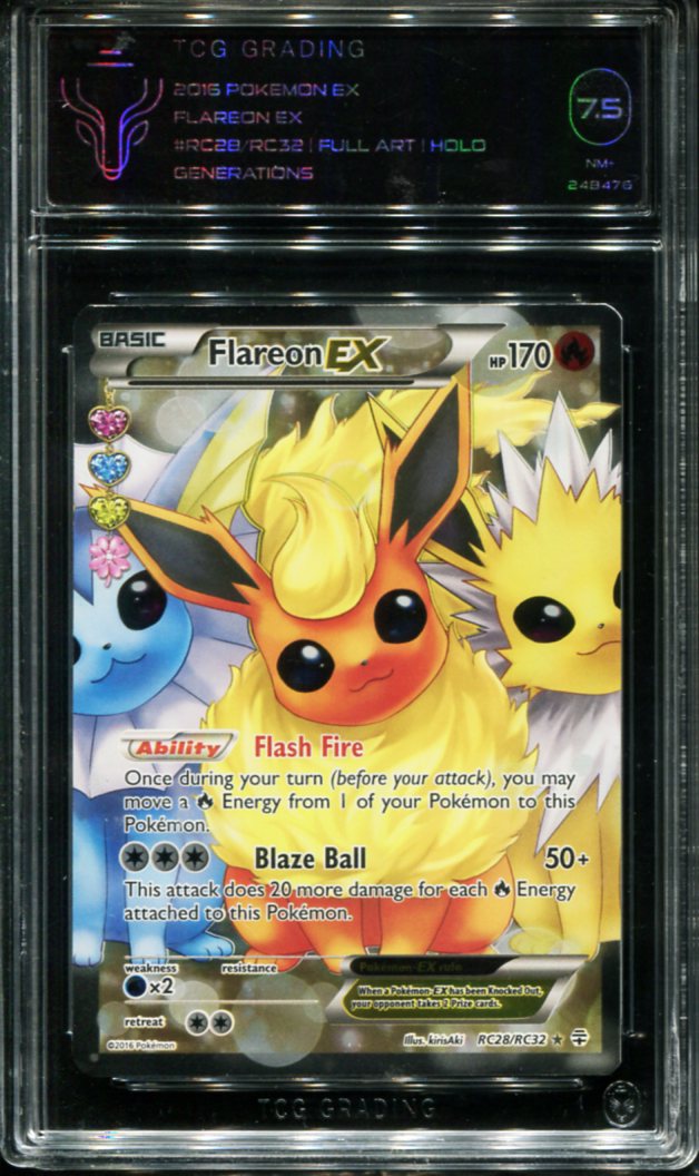 FLAREON EX RC28/RC32 TCG 7.5 GENERATIONS RADIANT COLLECTION