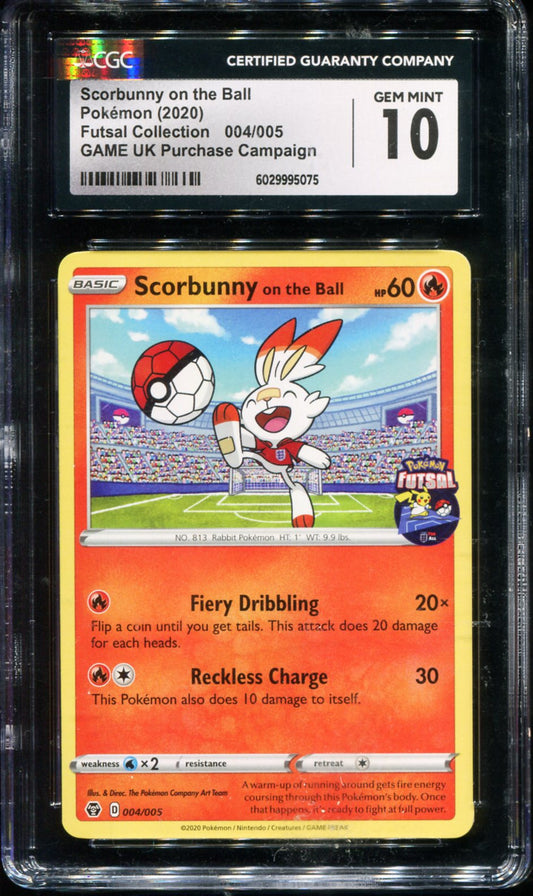 POKEMON TCG - SCORBUNNY ON THE BALL 004/005 CGC 10 FUTSAL COLLECTION