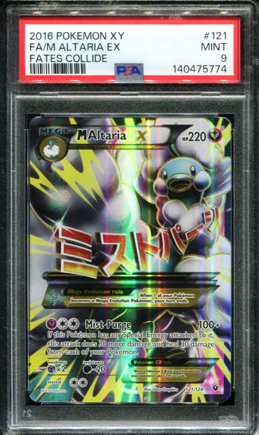POKEMON TCG - M ALTARIA EX 121/124 POKEMON PSA 9 XY FATES COLLIDE FULL ART