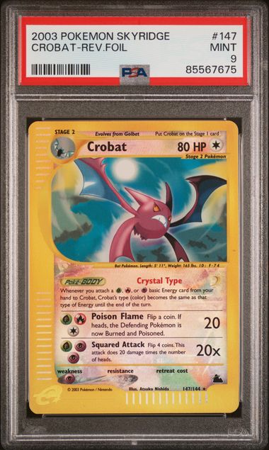 POKEMON TCG - CROBAT 147/144 POKEMON PSA 9 SKYRIDGE REV. FOIL
