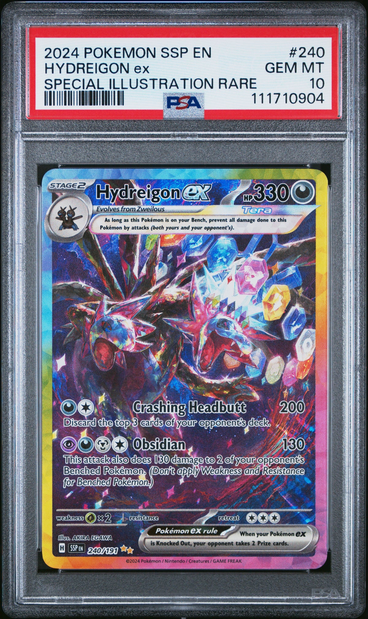 POKEMON TCG - HYDREIGON EX 240/191 PSA 10 SPECIAL ILLUSTRATION RARE POKEMON