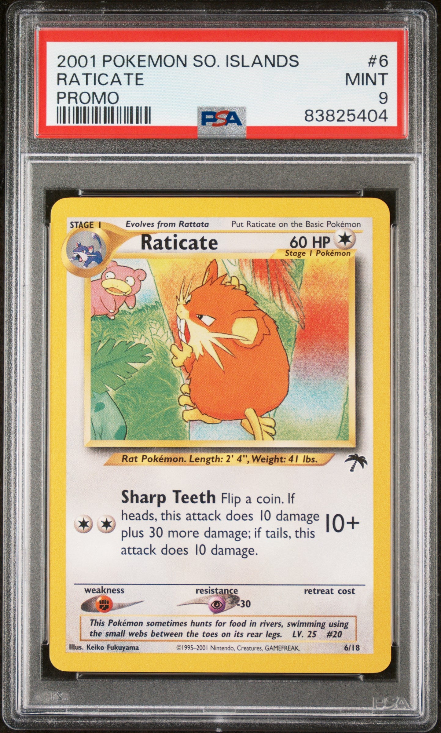 RATICATE 6/18 PSA 9 SOUTHERN ISLANDS PROMO POKEMON