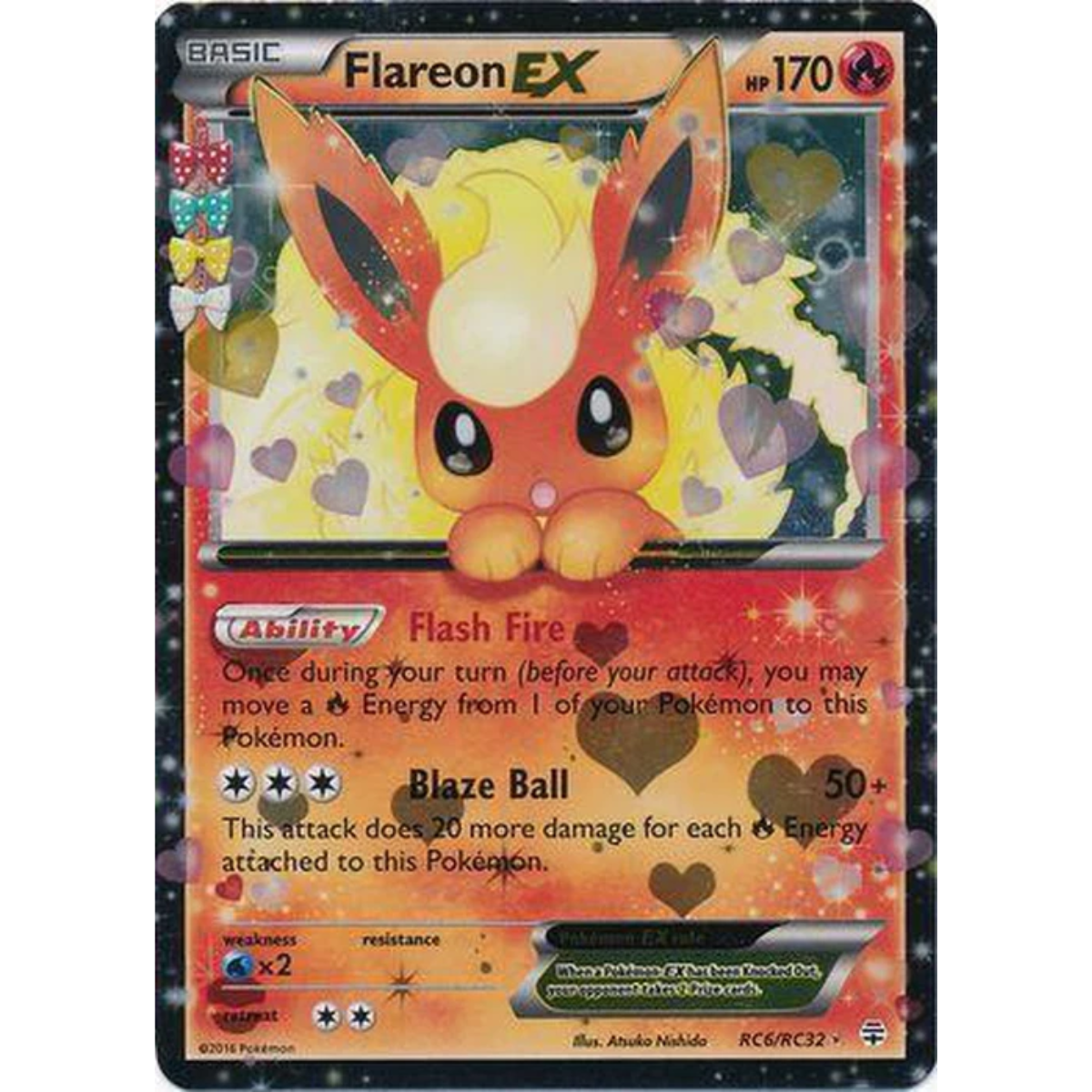POKEMON TCG - FLAREON EX RC6/RC32 GENERATIONS RADIENT COLLECTION HOLO