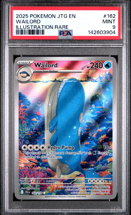 WAILORD 162/159 PSA 9 ILLUSTRATION RARE JOURNEY TOGETHER POKEMON
