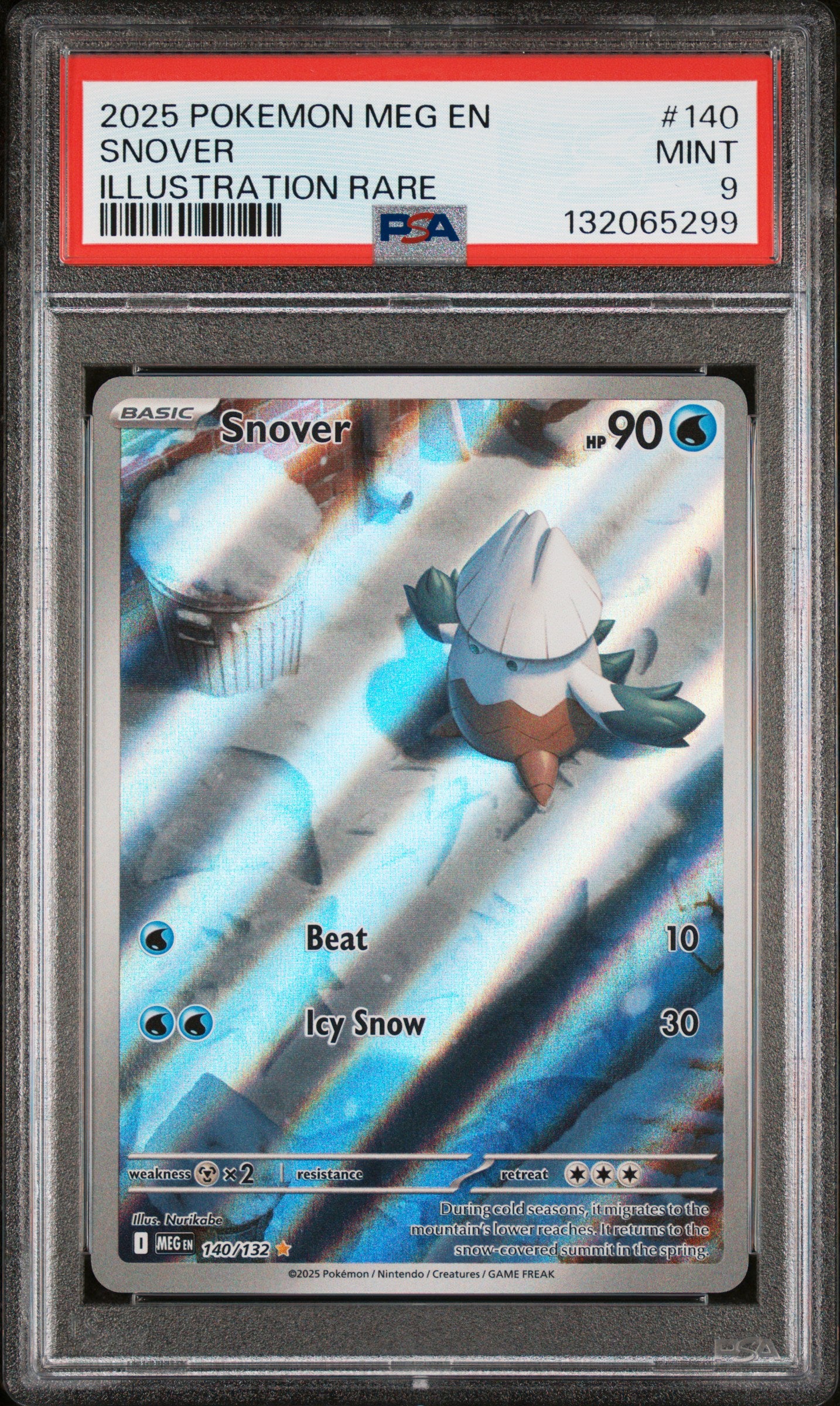 POKEMON TCG - SNOVER 140/132 PSA 9 ILLUSTRATION RARE POKEMON