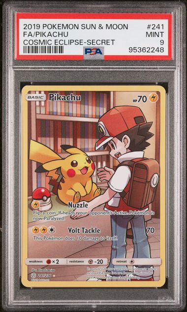 POKEMON TCG - PIKACHU 241/236 PSA 9 COSMIC ECLIPSE SECRET RARE