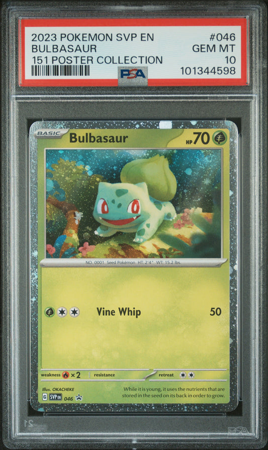 BULBASAUR 046 PSA 10 151 POSTER COLLECTION SV BLACK STAR PROMO POKEMON