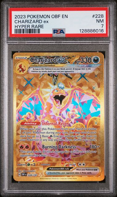 POKEMON TCG - CHARIZARD EX 228/197 PSA 7 OBSIDIAN FLAMES HYPER RARE