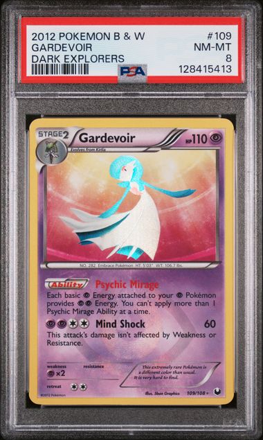 POKEMON TCG - GARDEVOIR 109/108 POKEMON PSA 8 B&W DARK EXPLORERS