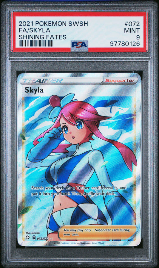 SKYLA 072/072 PSA 9 SHINING FATES POKEMON