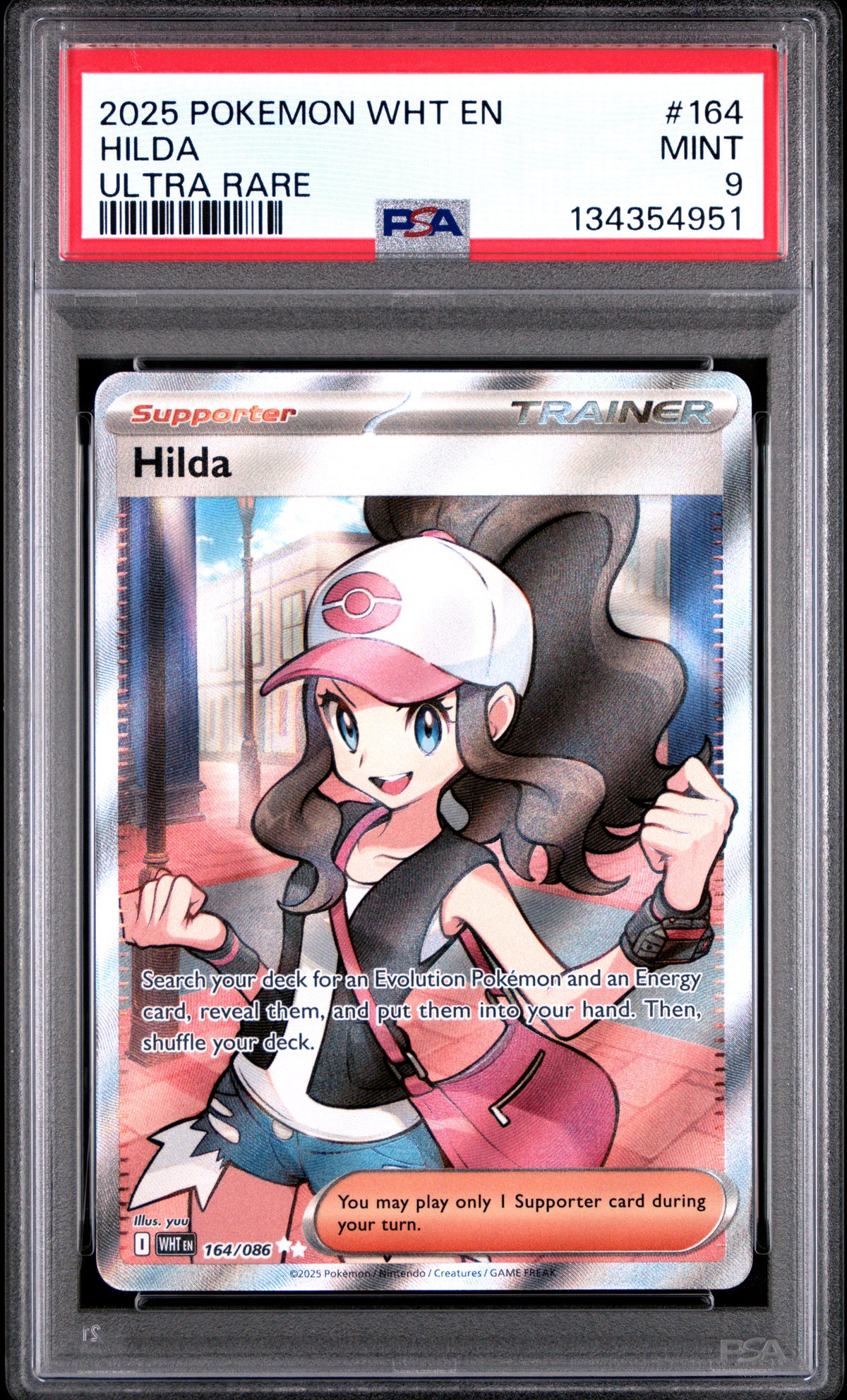 HILDA 164/086 PSA 9 ULTRA RARE WHT EN-WHITE FLARE POKEMON