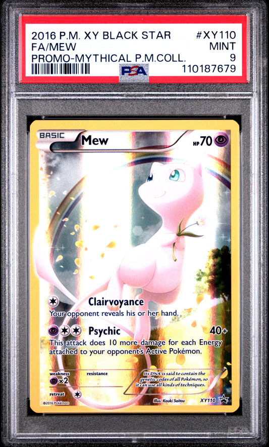 MEW XY110 PSA 9 MYTHICAL POKEMON COLLECTION BLACK STAR PROMO POKEMON