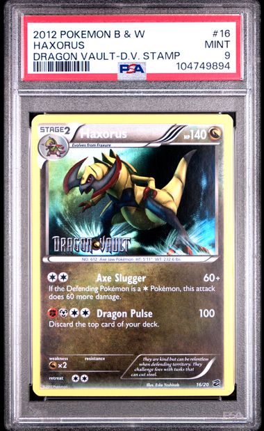 POKEMON TCG - HAXORUS 16/20 POKEMON PSA 9 DRAGON VAULT STAMPED HOLO